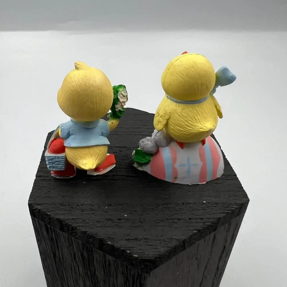 Vintage Plastic Easter Baby Chick Cake Toppers Mini Decorative Figurines